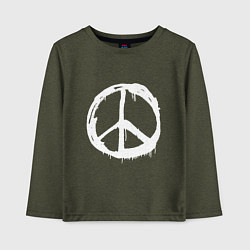 Лонгслив хлопковый детский Pacific symbol white, цвет: меланж-хаки