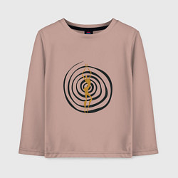 Лонгслив хлопковый детский Танцующая девушка в магическом круге, цвет: пыльно-розовый