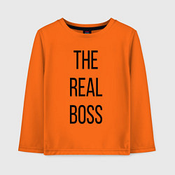 Лонгслив хлопковый детский The real boss!, цвет: оранжевый