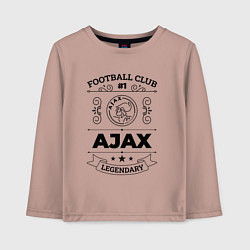 Лонгслив хлопковый детский Ajax: Football Club Number 1 Legendary, цвет: пыльно-розовый