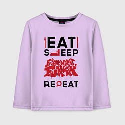 Детский лонгслив Надпись: Eat Sleep Friday Night Funkin Repeat