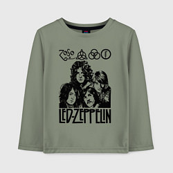 Лонгслив хлопковый детский Led Zeppelin Black, цвет: авокадо