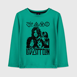 Лонгслив хлопковый детский Led Zeppelin Black, цвет: зеленый