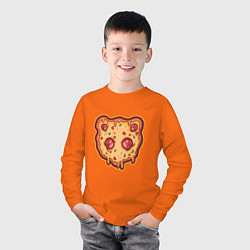 Лонгслив хлопковый детский Пицца панда, цвет: оранжевый — фото 2
