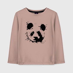 Лонгслив хлопковый детский Прикольный панда - клякса, цвет: пыльно-розовый