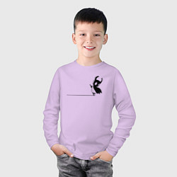 Лонгслив хлопковый детский Hollow Knight на краю, цвет: лаванда — фото 2