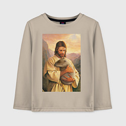 Детский лонгслив Иисус и капибара