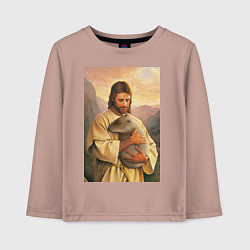 Детский лонгслив Иисус и капибара