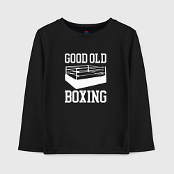 Лонгслив хлопковый детский Good Old Boxing, цвет: черный