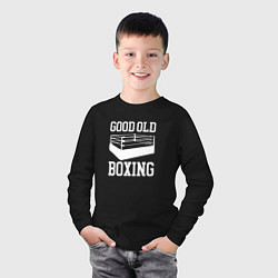 Лонгслив хлопковый детский Good Old Boxing, цвет: черный — фото 2