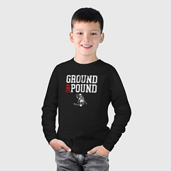 Лонгслив хлопковый детский Ground And Pound Добивание ММА, цвет: черный — фото 2