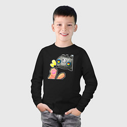 Лонгслив хлопковый детский Б-12 и лапки Бродяги, цвет: черный — фото 2