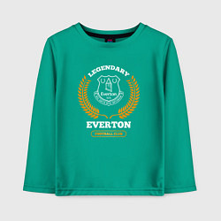 Детский лонгслив Лого Everton и надпись legendary football club