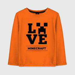 Лонгслив хлопковый детский Minecraft love classic, цвет: оранжевый