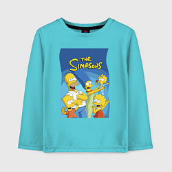 Детский лонгслив Семейка Симпсонов - Гомер, Мардж и их отпрыски