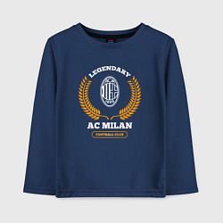 Детский лонгслив Лого AC Milan и надпись legendary football club