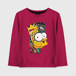Лонгслив хлопковый детский Cyber-Bart - Simpsons family, цвет: маджента