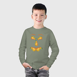 Лонгслив хлопковый детский Лицо из груш, цвет: авокадо — фото 2
