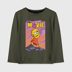 Лонгслив хлопковый детский Lisa Simpson смотрит в даль - movie, цвет: меланж-хаки