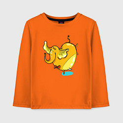 Лонгслив хлопковый детский Желтая слониха балерина, цвет: оранжевый