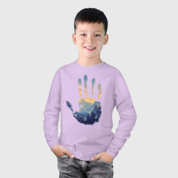 Лонгслив хлопковый детский Отпечаток ладони Кратоса, цвет: лаванда — фото 2