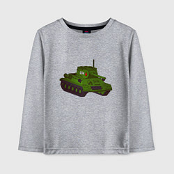 Лонгслив хлопковый детский Самый обычный танк, цвет: меланж