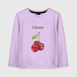 Лонгслив хлопковый детский Cherry вишня, цвет: лаванда