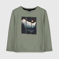 Лонгслив хлопковый детский Бездорожье Сибирь, цвет: авокадо
