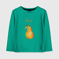 Лонгслив хлопковый детский Pear груша, цвет: зеленый