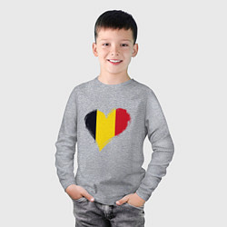Лонгслив хлопковый детский Сердце - Бельгия, цвет: меланж — фото 2