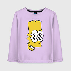 Лонгслив хлопковый детский Bart Simpson - glitch, цвет: лаванда