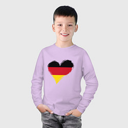 Лонгслив хлопковый детский Сердце - Германия, цвет: лаванда — фото 2
