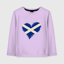 Лонгслив хлопковый детский Сердце - Шотландия, цвет: лаванда