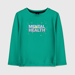 Лонгслив хлопковый детский Mental health, цвет: зеленый