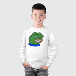 Лонгслив хлопковый детский Лягушонок Пепе насмешливо смеётся, цвет: белый — фото 2