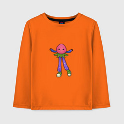Лонгслив хлопковый детский Хиппи земляничка, цвет: оранжевый