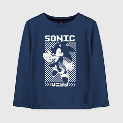 Лонгслив хлопковый детский Sonic - game, цвет: тёмно-синий