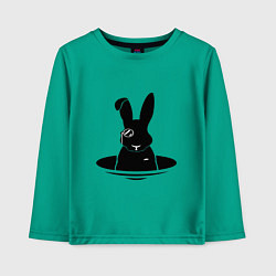 Лонгслив хлопковый детский Кролик с моноклем, цвет: зеленый