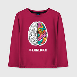 Лонгслив хлопковый детский Creative Brain, цвет: маджента