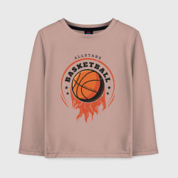Лонгслив хлопковый детский Allstars Basketball, цвет: пыльно-розовый