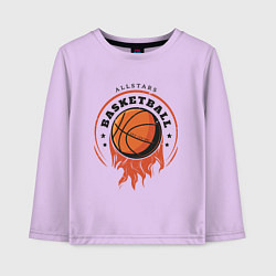 Лонгслив хлопковый детский Allstars Basketball, цвет: лаванда