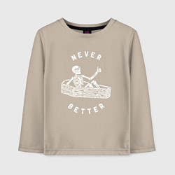 Лонгслив хлопковый детский Never better art, цвет: миндальный
