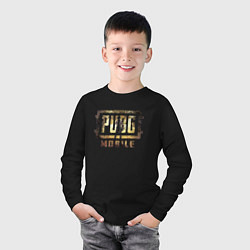 Лонгслив хлопковый детский PUBG Mobile - gold theme, цвет: черный — фото 2