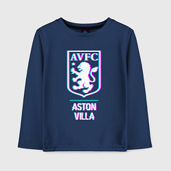 Детский лонгслив Aston Villa FC в стиле glitch