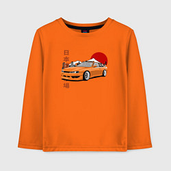 Лонгслив хлопковый детский Silvia s14 JDM Retro Car, цвет: оранжевый