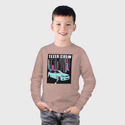 Лонгслив хлопковый детский Toyota Altezza Tezza Crew, цвет: пыльно-розовый — фото 2