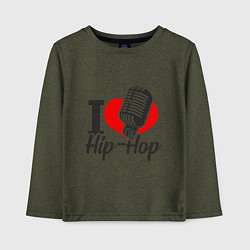 Лонгслив хлопковый детский Love Hip Hop, цвет: меланж-хаки