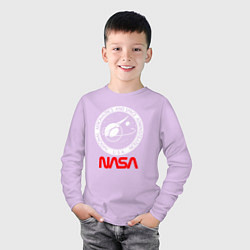 Лонгслив хлопковый детский Nasa usa спутник, цвет: лаванда — фото 2