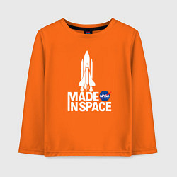 Лонгслив хлопковый детский Nasa - made in space, цвет: оранжевый