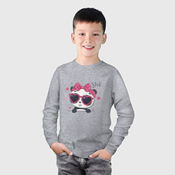 Лонгслив хлопковый детский Panda Star, цвет: меланж — фото 2